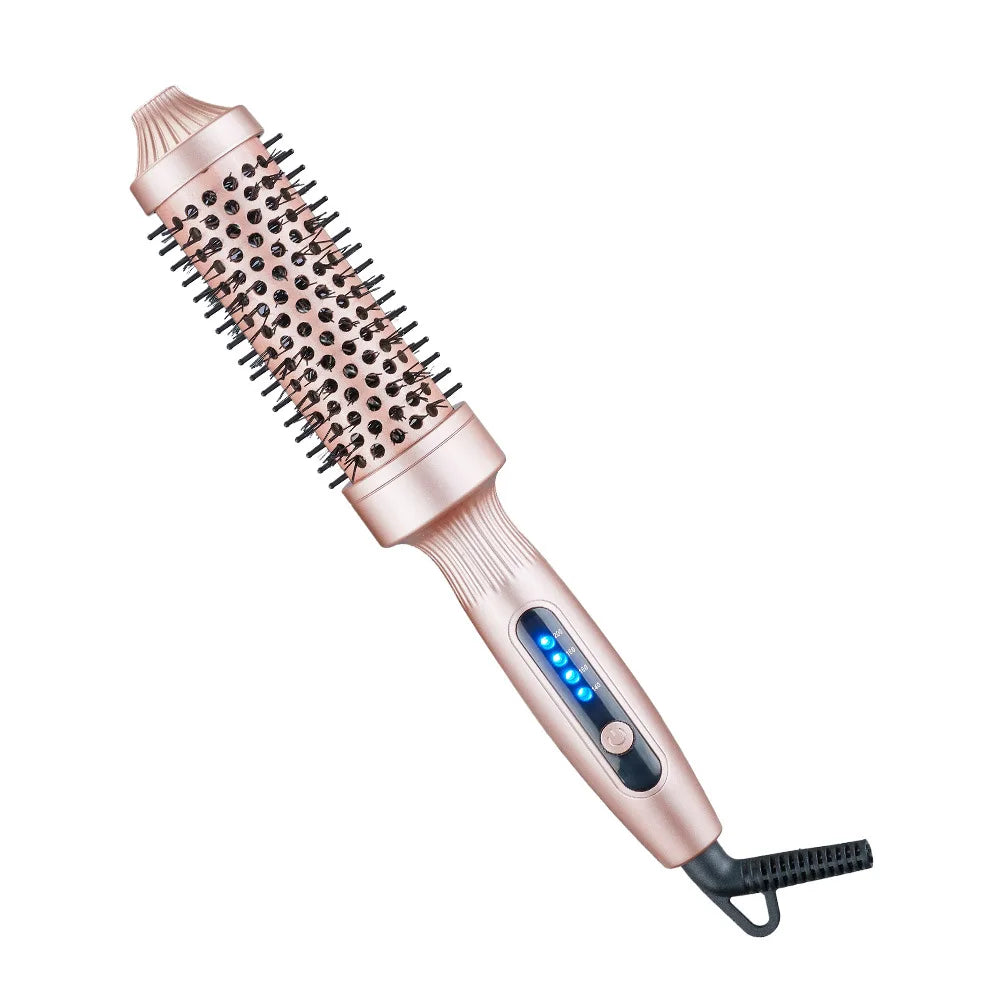 3 in 1 Ionic Hair Curler Straightener Professional Curling Iron Heated Hair Styling Brush Anti-Scald Thermal Brush Curl Wand